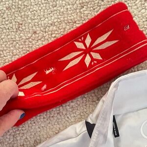 Bogner Red Headband with White Snowflake Design